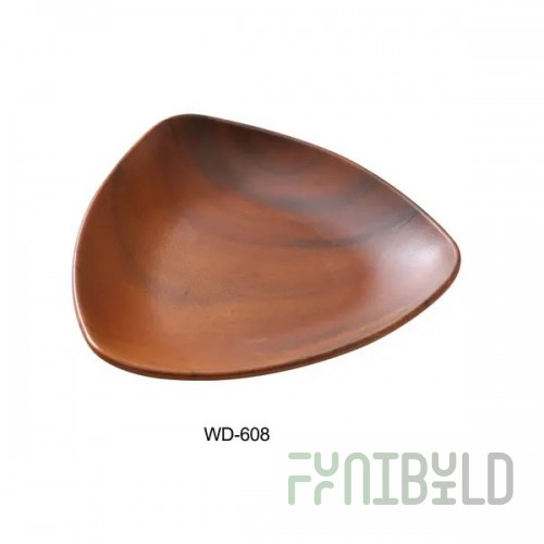 Yanco WD-310 10 Inch Round Serving Tray Melamine with Wood Look