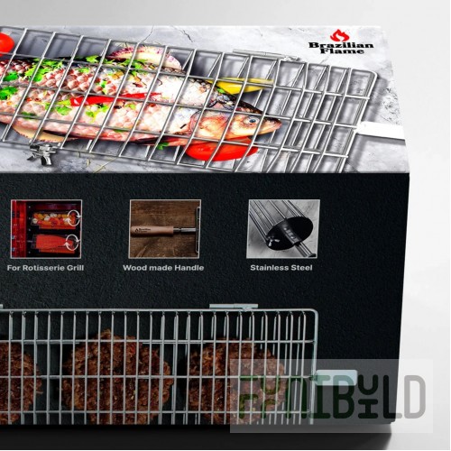 Skyfood Equipment AC-0013 5-1/2 Inch Brazilian Flame Grill Basket Fish Stainless Steel