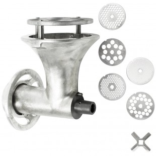 Optional Meat Chopper Funnel Attachment with Knife and Grind Plates for 4822 Meat Chopper/Grinder Model, Hobart 22C/E-FS5PLT