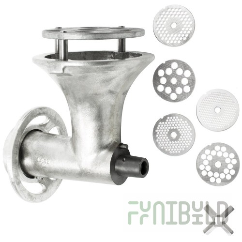 Optional Meat Chopper Funnel Attachment with Knife and Grind Plates for 4822 Meat Chopper/Grinder Model, Hobart 22C/E-FS5PLT