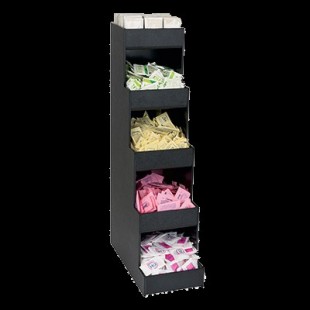 Dispense Rite CTVH-5BT 6-5/8 Inch Countertop Condiment Organizer Polystyrene Black