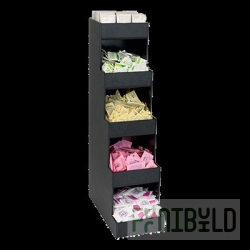 Dispense Rite CTVH-5BT 6-5/8 Inch Countertop Condiment Organizer Polystyrene Black