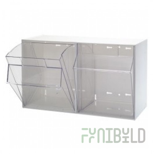 Quantum QTB302_WHITE Tip Out Bin (2) Compartment 23-5/8