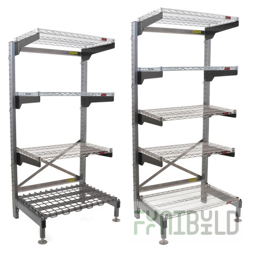 Eagle FCM1436C 36 Inch 2-Tier Cantilevered Shelving Unit with Chrome Finish