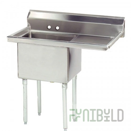 Advance Tabco FC-1-1818 23 Inch Sink Stainless Steel Fabricated No Drainboards