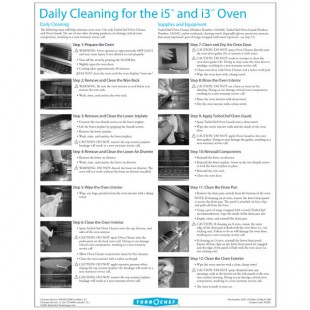 TurboChef DOC-1051 8-1/2 Inch by 11 Inch Daily Cleaning Poster for I5 I3 Oven TurboChef DOC-1051 8-1/2 Inch by 11 Inch Daily Cleaning Poster for I5 I3 Oven