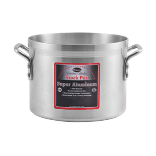 Winco AXS-60 60 Quarts Stock Pot without Cover Aluminum Reinforced Rim