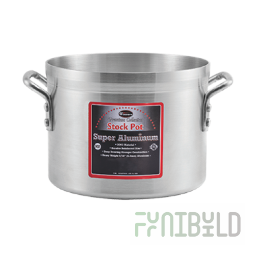 Winco AXS-60 60 Quarts Stock Pot without Cover Aluminum Reinforced Rim