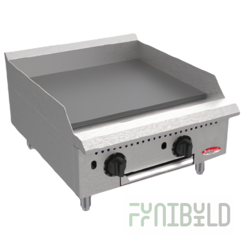BakeMax BATG24 24 Inch Griddle Gas Countertop 60,000 BTU with Thermostatic Controls