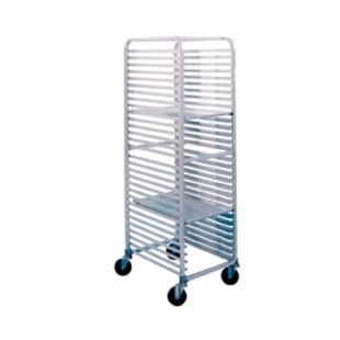 Winholt AL-1830B-TG 26 Inch Mobile Aluminum Pan Rack Open Sides with Slides Winholt AL-1830B-TG 26 Inch Mobile Aluminum Pan Rack Open Sides with Slides