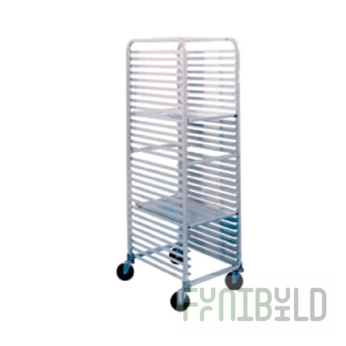 Winholt AL-1830B-TG 26 Inch Mobile Aluminum Pan Rack Open Sides with Slides
