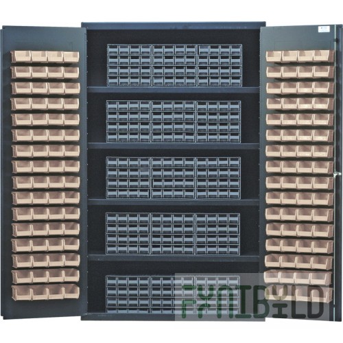 Quantum QSC-BG-QIC161CL 48 Inch Heavy-Duty Bin Cabinet Storage with Drawers