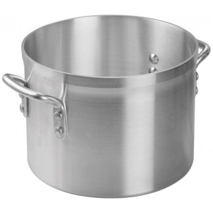 Winco AXS-8 8-1/2 Quart Aluminum Stock Pot Round Without Cover Reinforced Rim