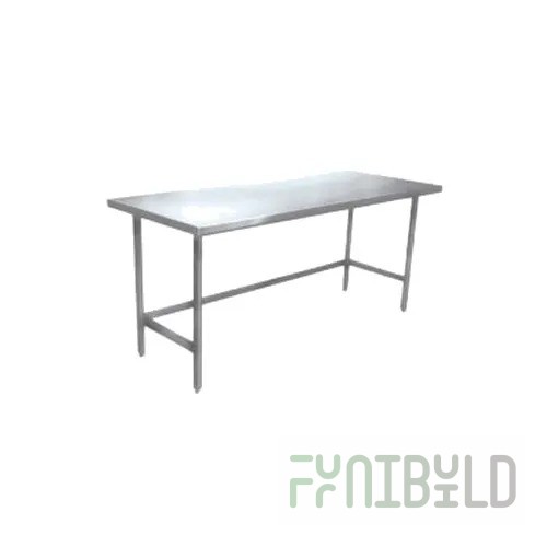 Winholt DTR-2472-14 72 Inch 14 Gauge Stainless Steel Work Table with Crossrails