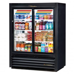 True Refrigeration GDM-41C-48-HC-LD 48 Inch Refrigerated Merchandiser 2 Section with Adjustable Shelves
