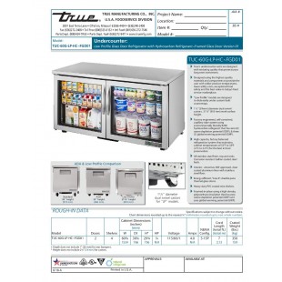 True Refrigeration TUC-60G-LP-HC~FGD01 60 Inch 2 Section Stainless Steel Refrigerator True Refrigeration TUC-60G-LP-HC~FGD01 60 Inch 2 Section Stainless Steel Refrigerator