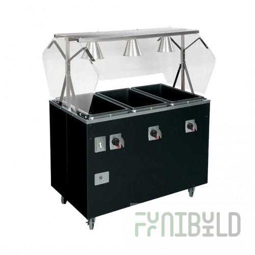Vollrath T39729A 46 Inch Electric Hot Food Station with 3 Sealed Wells