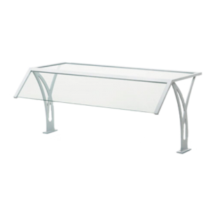 Vollrath NGB98405 32 to 37 Inch Progressive Breath Guard Stationary Sneeze Guard with Top Shelf
