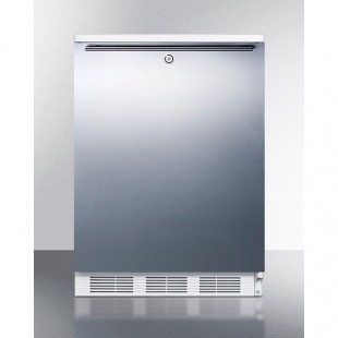 Summit FF7LWBISSHH 24 Inch Undercounter Refrigerator 5.5 cu ft Built-in Stainless Steel and White Exterior Summit FF7LWBISSHH 24 Inch Undercounter Refrigerator 5.5 cu ft Built-in Stainless Steel and White Exterior