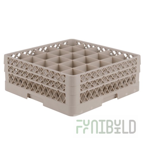 Vollrath TR13CC-08 19-3/4 Inch Low Profile Glass Rack Co-Polymer 36 Compartment with Extenders