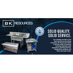 BK Resources BKHS-D-1410-SSB 14 Inch Wall-mounted Hand Sink with Side Splash Stainless Steel