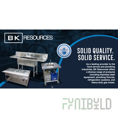 BK Resources BKHS-D-1410-SSB 14 Inch Wall-mounted Hand Sink with Side Splash Stainless Steel