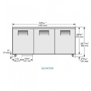 True Refrigeration TUC-72-ADA-HC 72 Inch Stainless Steel Undercounter Refrigerator 3 Section True Refrigeration TUC-72-ADA-HC 72 Inch Stainless Steel Undercounter Refrigerator 3 Section