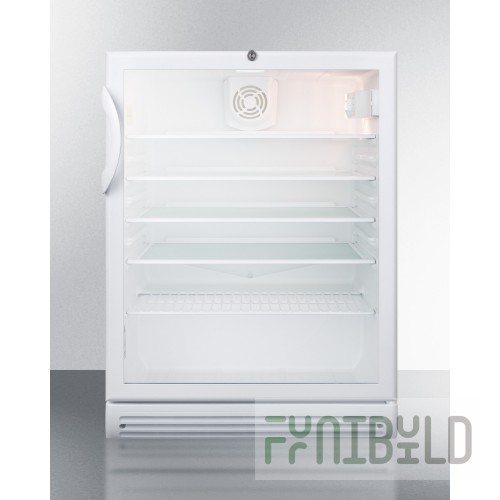 Summit SCR600GLADA 24 Inch Refrigerated Merchandiser 5.5 cu ft Reach-In ADA Compliant