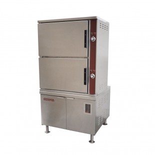 Crown Steam SCX-24 36 Inch Convection Steamer Steam Coil 2 Compartment with Automatic Blowdown