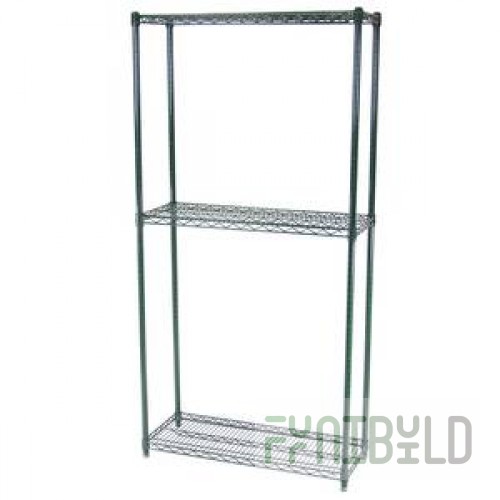Nor-Lake SSG812-3 144 Inch Epoxy Coated Green-Kote Shelving Kit 3-tier