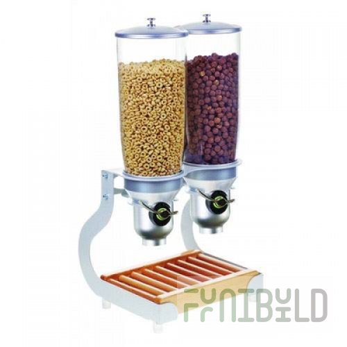 Cal Mil 3516-2-98FF 12 Inch Beechwood Cereal Dispenser Dual 5L Cylinders