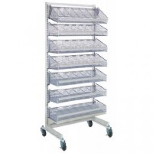 Quantum WS-SS36-7S 36 Inch Partition Wall Starter Unit Mobile with Baskets
