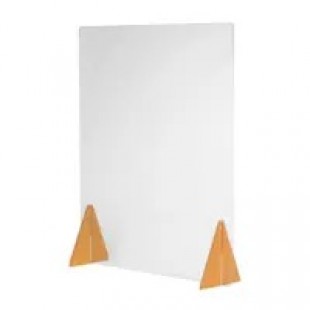 Cal Mil 22137-31-99 31-3/4 Inch Madera Free-Standing Barrier With Window Plastic Cal Mil 22137-31-99 31-3/4 Inch Madera Free-Standing Barrier With Window Plastic