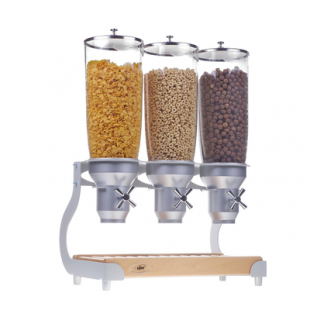 Cal Mil 3516-3-98FF 19 Inch Countertop Cereal Dispenser Beechwood 3 Cylinders