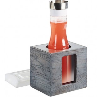 Cal Mil 22081-83 7-1/2 Inch Ashwood Carafe Cooler with Cold Packs Wood and Plastic Gray Wash Cal Mil 22081-83 7-1/2 Inch Ashwood Carafe Cooler with Cold Packs Wood and Plastic Gray Wash