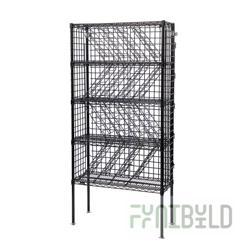 Quantum WR74-BW1448BK 48 Inch Bulk Wine Shelving Unit with Enclosure Panels