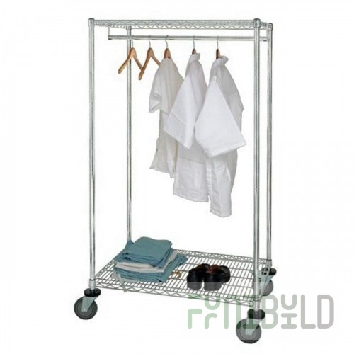 Quantum WRGR-63-2448 48 Inch Wire Garment Rack stationary with chrome finish