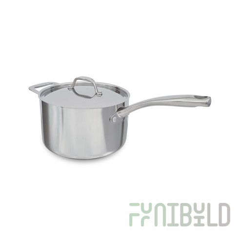 Cooktek 105215 4 Quart Sauce Pan with Cover and Helper Handle Stainless Steel