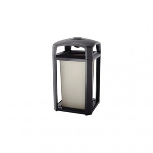 Rubbermaid FG397501SBLE 26 Inch Square Ash Tray Receptacle with Dome Top in Sable