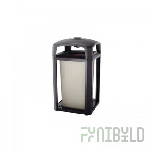 Rubbermaid FG397501SBLE 26 Inch Square Ash Tray Receptacle with Dome Top in Sable