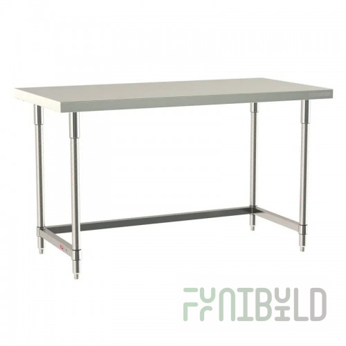 Metro TWS3060SU-316-S 60 Inch Work Table Adjustable Height Stainless Steel with Cross Bracing