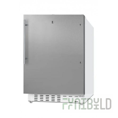 Summit ALRF48SSHV 19 Inch Undercounter Refrigerator Freezer Locking Door Stainless Steel