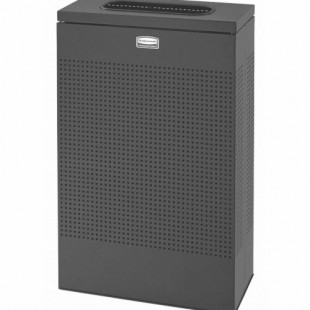 Rubbermaid FGSR14EPLTBK 19 Inch Black Rectangular Indoor Trash Receptacle Steel with Leak Proof Liner