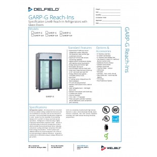 Delfield GAR2P-GH 55 Inch Refrigeration Reach-In Two Section 46 cu Ft with Glass Doors