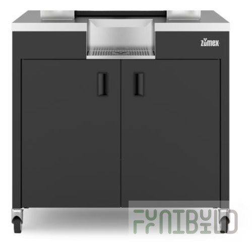 Zumex 08580 PODIUM WIDE BLACK SPEED UP/S +PLUS 32 Inch Integrated Drip Tray and Wheels