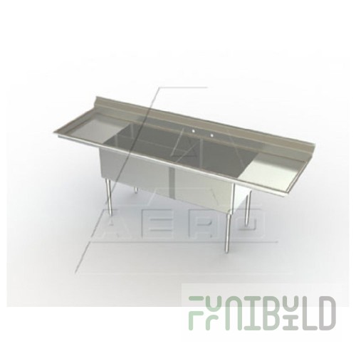 AERO Manufacturing 3CP-3-18L 78 Inch Commercial Supermarket Sink Meat and Platter