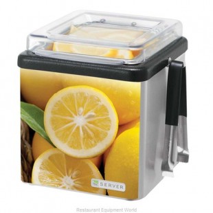 Server Products 67850 8.81 Inch LEMON SERVER COLD STATION Stainless Steel with Ice Packs