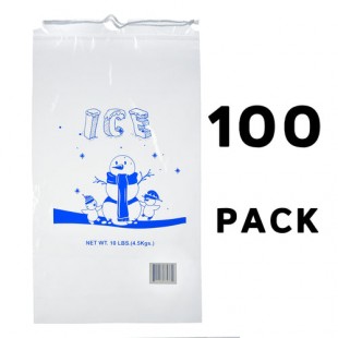 Alpine Industries ALPA1-10-100 21 Inch Plastic Ice Bag with Cotton Drawstring 10 lb capacity 100 Bags per Case