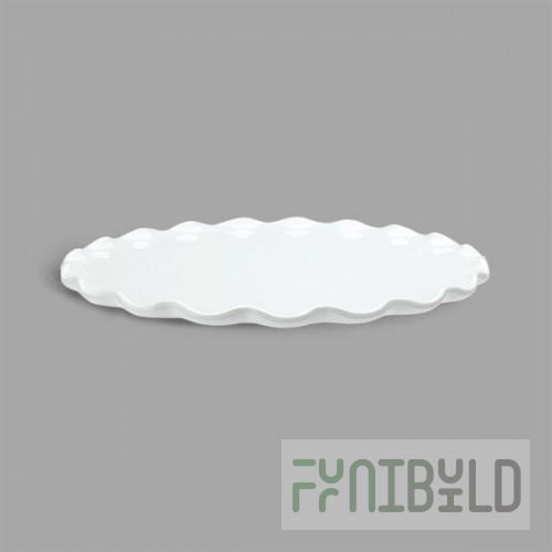 Steelite DFTRD11RF020 11 Inch Ruffle White Round Display Tray Melamine