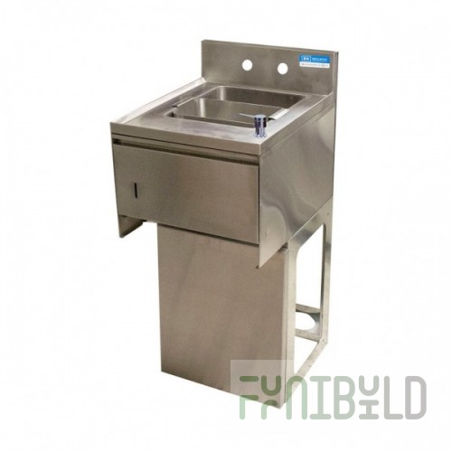 BK Resources UBB-21-1012HST-12-PG 12 Inch Underbar Dump Sink Stainless Steel with Accessories